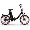 Bicicleta Eléctrica Onesport Ot16-2 - Ruedas De 20" Motor 250w Batería 48v17ah Autonomía 60km - Negro Rojo