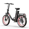 Bicicleta Eléctrica Onesport Ot16-2 - Ruedas De 20" Motor 250w Batería 48v17ah Autonomía 60km - Negro Rojo