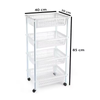 Carro Verdulero Modelo Plft Con Ruedas 4 Cestas 85 X 40 X 30 Cm , Carrito Portaobjetos Estantes Multiusos Para Organizar Los Espacios Domésticos, Organizador De Cocina Y Hogar (blanco)