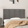 Cabecero De Cama De Pared | Panel De Cabecera Madera Maciza Pino Gris 156x3x63 Cm Cfw708258