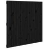 Cabecero De Cama De Pared | Panel De Cabecera Madera Maciza Pino Negro 108x3x110 Cm Cfw304179