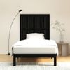 Cabecero De Cama De Pared | Panel De Cabecera Madera Maciza Pino Negro 108x3x110 Cm Cfw304179