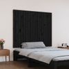 Cabecero De Cama De Pared | Panel De Cabecera Madera Maciza Pino Negro 108x3x90 Cm Cfw194561