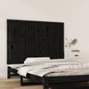 Cabecero De Cama De Pared | Panel De Cabecera Madera Maciza Pino Negro 127,5x3x90cm Cfw281221