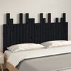 Cabecero De Cama De Pared | Panel De Cabecera Madera Maciza Pino Negro 146,5x3x80cm Cfw565005