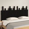 Cabecero De Cama De Pared | Panel De Cabecera Madera Maciza Pino Negro 166x3x80 Cm Cfw148345