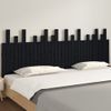 Cabecero De Cama De Pared | Panel De Cabecera Madera Maciza Pino Negro 204x3x80 Cm Cfw701900