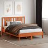 Cabecero De Cama | Panel De Cabecera Madera Maciza De Pino Marrón Cera 140 Cm Cfw681539