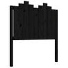 Cabecero De Cama | Panel De Cabecera Madera Maciza De Pino Negro 96x4x110 Cm Cfw632847