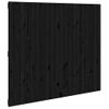 Cabecero De Cama Pared | Panel De Cabecera Madera Maciza Pino Negro 127,5x3x110 Cm Cfw882764