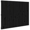 Cabecero De Cama Pared | Panel De Cabecera Madera Maciza Pino Negro 146,5x3x110 Cm Cfw833225