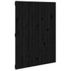 Cabecero De Cama Pared | Panel De Cabecera Madera Maciza Pino Negro 82,5x3x110 Cm Cfw963084