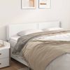 Cabecero Cama | Panel De Cabecera De Cuero Sintético Blanco 203x16x78/88 Cm Cfw127443