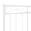 Cabecero Cama | Panel De Cabecera De Metal Blanco 75 Cm Cfw107298