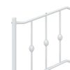 Cabecero Cama | Panel De Cabecera De Metal Blanco 75 Cm Cfw290133