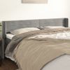 Cabecero Cama | Panel De Cabecera De Terciopelo Gris Claro 183x16x78/88 Cm Cfw684730