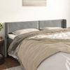 Cabecero Cama | Panel De Cabecera De Terciopelo Gris Claro 203x16x78/88 Cm Cfw804580