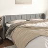 Cabecero Cama | Panel De Cabecera De Terciopelo Gris Claro 203x23x78/88 Cm Cfw747742