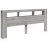 Cabecero Cama | Panel De Cabecera Led Madera Ingeniería Gris Sonoma 220x18,5x103,5 Cm Cfw142321