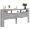 Cabecero Cama | Panel De Cabecera Led Madera Ingeniería Gris Sonoma 220x18,5x103,5 Cm Cfw142321