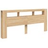 Cabecero Cama | Panel De Cabecera Led Madera Ingeniería Roble Sonoma 220x18,5x103,5 Cm Cfw217845