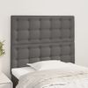 Pack 2 Uds Cabeceros Cama | Panel De Cabeceras De Cuero Sintético Gris 100x5x78/88 Cm Cfw299010