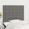 Pack 2 Uds Cabeceros Cama | Panel De Cabeceras De Tela Gris Oscuro 90x5x78/88 Cm Cfw258324