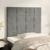 Pack 2 Uds Cabeceros Cama | Panel De Cabeceras De Terciopelo Gris Claro 90x5x78/88 Cm Cfw872333