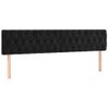 Pack 2 Uds Cabeceros Cama | Panel De Cabeceras De Terciopelo Negro 100x7x78/88 Cm Cfw936136