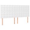 Pack 4 Uds Cabeceros Cama | Panel De Cabeceras De Cuero Sintético Blanco 100x5x78/88 Cm Cfw930329