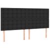 Pack 4 Uds Cabeceros Cama | Panel De Cabeceras De Cuero Sintético Negro 90x5x78/88 Cm Cfw707316