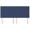 Pack 4 Uds Cabeceros Cama | Panel De Cabeceras De Tela Azul 90x5x78/88 Cm Cfw738566