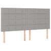 Pack 4 Uds Cabeceros Cama | Panel De Cabeceras De Tela Gris Claro 90x5x78/88 Cm Cfw793002