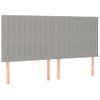 Pack 4 Uds Cabeceros Cama | Panel De Cabeceras De Tela Gris Claro 90x5x78/88 Cm Cfw457506