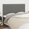 Pack 4 Uds Cabeceros Cama | Panel De Cabeceras De Tela Gris Oscuro 90x5x78/88 Cm Cfw550089