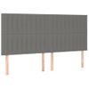 Pack 4 Uds Cabeceros Cama | Panel De Cabeceras De Tela Gris Oscuro 90x5x78/88 Cm Cfw550089