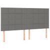 Pack 4 Uds Cabeceros Cama | Panel De Cabeceras De Tela Gris Oscuro 90x5x78/88 Cm Cfw130776