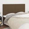 Pack 4 Uds Cabeceros Cama | Panel De Cabeceras De Tela Marrón Oscuro 90x5x78/88 Cm Cfw952142