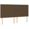 Pack 4 Uds Cabeceros Cama | Panel De Cabeceras De Tela Marrón Oscuro 90x5x78/88 Cm Cfw952142