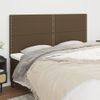 Pack 4 Uds Cabeceros Cama | Panel De Cabeceras De Tela Marrón Oscuro 90x5x78/88 Cm Cfw978754