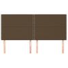 Pack 4 Uds Cabeceros Cama | Panel De Cabeceras De Tela Marrón Oscuro 90x5x78/88 Cm Cfw978754