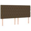 Pack 4 Uds Cabeceros Cama | Panel De Cabeceras De Tela Marrón Oscuro 90x7x78/88 Cm Cfw483760