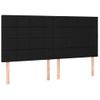 Pack 4 Uds Cabeceros Cama | Panel De Cabeceras De Tela Negro 100x5x78/88 Cm Cfw397083