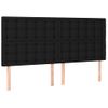 Pack 4 Uds Cabeceros Cama | Panel De Cabeceras De Tela Negro 90x5x78/88 Cm Cfw193948