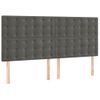 Pack 4 Uds Cabeceros Cama | Panel De Cabeceras De Terciopelo Gris Oscuro 90x5x78/88 Cm Cfw563823