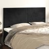 Pack 4 Uds Cabeceros Cama | Panel De Cabeceras De Terciopelo Negro 100x5x78/88 Cm Cfw544453