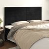 Pack 4 Uds Cabeceros Cama | Panel De Cabeceras De Terciopelo Negro 100x5x78/88 Cm Cfw508776