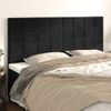 Pack 4 Uds Cabeceros Cama | Panel De Cabeceras De Terciopelo Negro 100x5x78/88 Cm Cfw105385