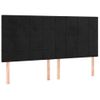 Pack 4 Uds Cabeceros Cama | Panel De Cabeceras De Terciopelo Negro 100x5x78/88 Cm Cfw105385