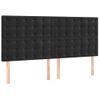 Pack 4 Uds Cabeceros Cama | Panel De Cabeceras De Terciopelo Negro 100x5x78/88 Cm Cfw458239